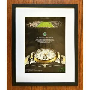Framed ROLEX Datejust Wimbledon Original 2009 Print Ad